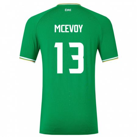 Kandiny Kinder Irische Alannah Mcevoy #13 Grün Heimtrikot Trikot 24-26 T-Shirt