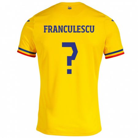 Kandiny Kinder Rumänische Adrian Frânculescu #0 Gelb Heimtrikot Trikot 24-26 T-Shirt
