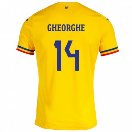 Kandiny Kinder Rumänische Costyn Gheorghe #14 Gelb Heimtrikot Trikot 24-26 T-Shirt