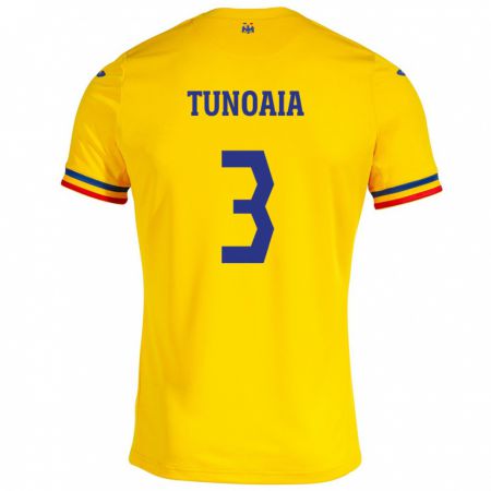 Kandiny Kinder Rumänische Alexandra Tunoaia #3 Gelb Heimtrikot Trikot 24-26 T-Shirt