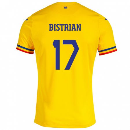 Kandiny Kinder Rumänische Claudia Bistrian #17 Gelb Heimtrikot Trikot 24-26 T-Shirt