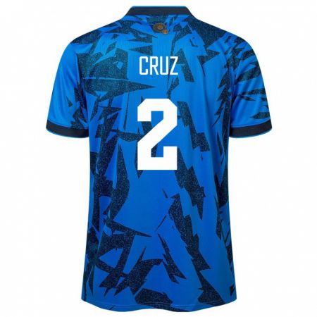 Kandiny Kinder El Salvador Melvin Cruz #2 Blau Heimtrikot Trikot 24-26 T-Shirt