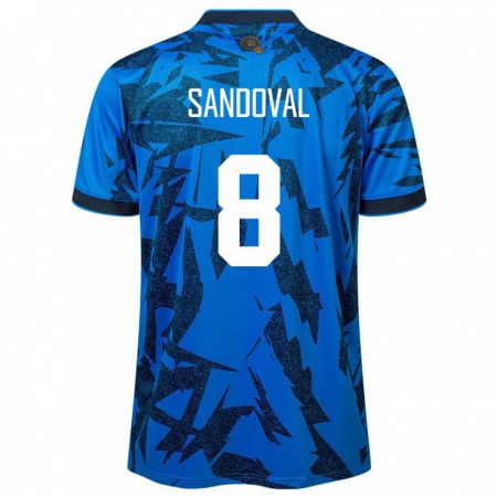 Kandiny Kinder El Salvador Emerson Sandoval #8 Blau Heimtrikot Trikot 24-26 T-Shirt