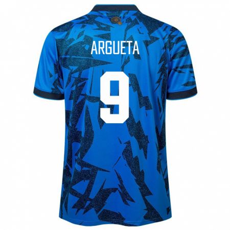 Kandiny Kinder El Salvador Christopher Argueta #9 Blau Heimtrikot Trikot 24-26 T-Shirt