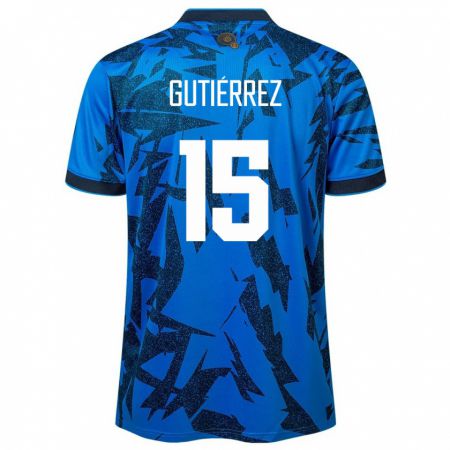 Kandiny Kinder El Salvador Danya Gutiérrez #15 Blau Heimtrikot Trikot 24-26 T-Shirt