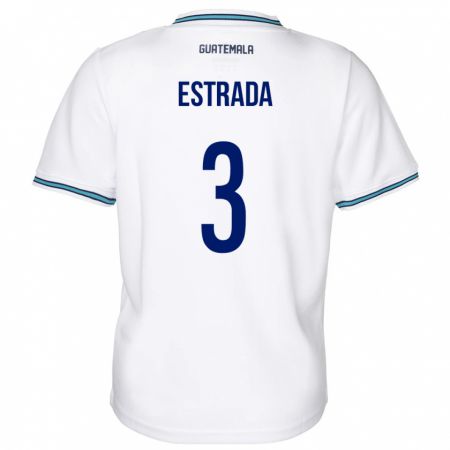 Kandiny Kinder Guatemala Carlos Estrada #3 Weiß Heimtrikot Trikot 24-26 T-Shirt