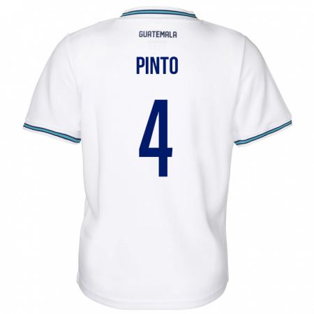 Kandiny Kinder Guatemala José Carlos Pinto #4 Weiß Heimtrikot Trikot 24-26 T-Shirt