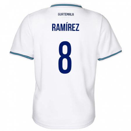 Kandiny Kinder Guatemala Dennis Ramírez #8 Weiß Heimtrikot Trikot 24-26 T-Shirt