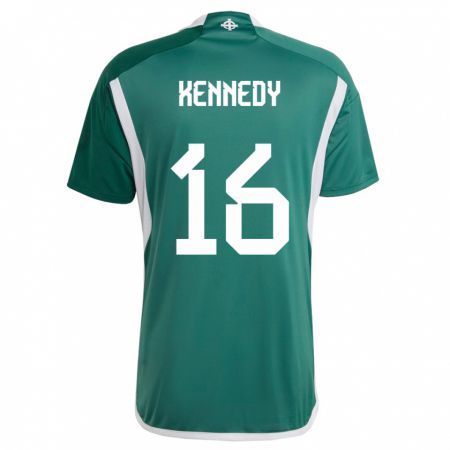 Kandiny Kinder Nordirland Matty Kennedy #16 Grün Heimtrikot Trikot 24-26 T-Shirt