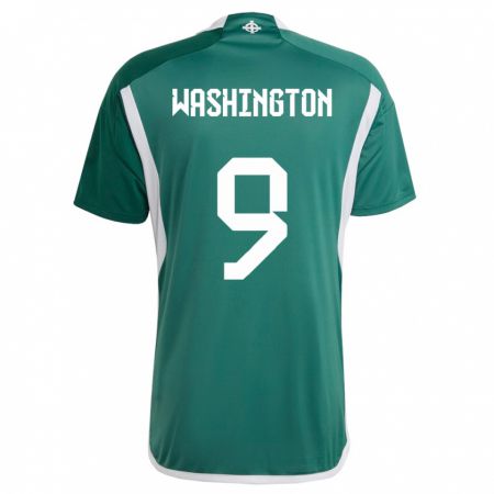 Kandiny Kinder Nordirland Conor Washington #9 Grün Heimtrikot Trikot 24-26 T-Shirt