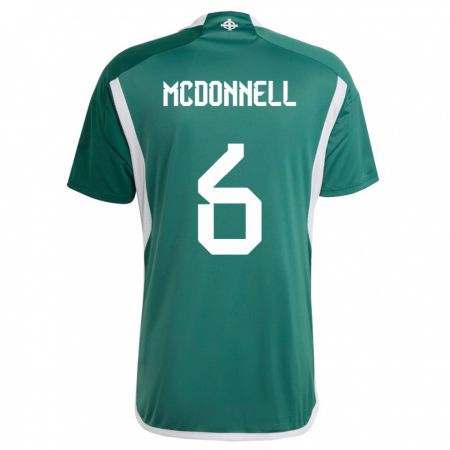 Kandiny Kinder Nordirland Jamie Mcdonnell #6 Grün Heimtrikot Trikot 24-26 T-Shirt