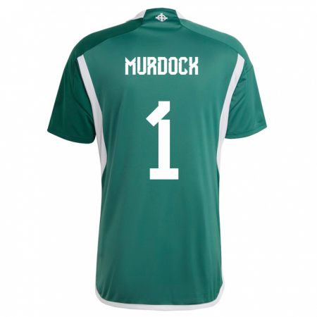 Kandiny Kinder Nordirland Will Murdock #1 Grün Heimtrikot Trikot 24-26 T-Shirt