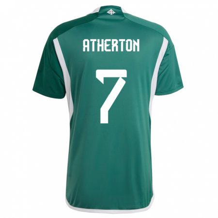 Kandiny Kinder Nordirland Chris Atherton #7 Grün Heimtrikot Trikot 24-26 T-Shirt