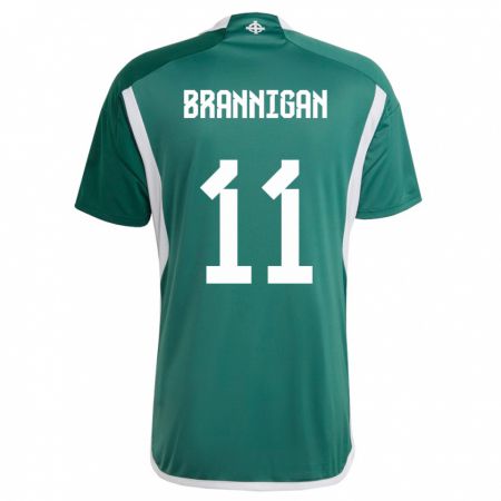 Kandiny Kinder Nordirland Cole Brannigan #11 Grün Heimtrikot Trikot 24-26 T-Shirt