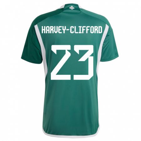Kandiny Kinder Nordirland Maddy Harvey-Clifford #23 Grün Heimtrikot Trikot 24-26 T-Shirt