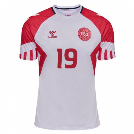 Kandiny Kinder Dänische Jonas Wind #19 Weiß Auswärtstrikot Trikot 24-26 T-Shirt
