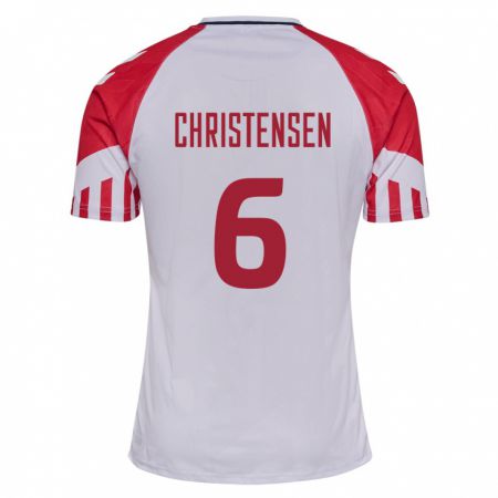 Kandiny Kinder Dänische Andreas Christensen #6 Weiß Auswärtstrikot Trikot 24-26 T-Shirt