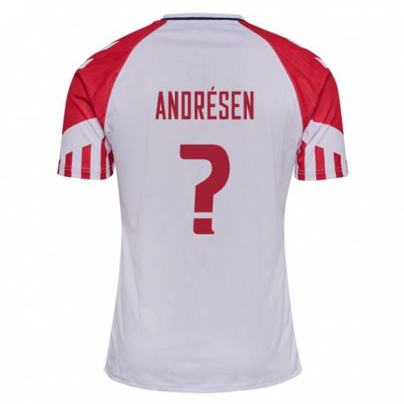 Kandiny Kinder Dänische Aske Andrésen #0 Weiß Auswärtstrikot Trikot 24-26 T-Shirt