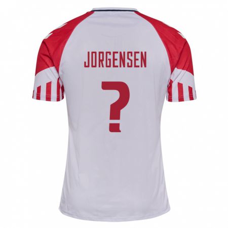 Kandiny Kinder Dänische Thomas Jörgensen #0 Weiß Auswärtstrikot Trikot 24-26 T-Shirt