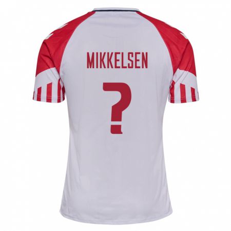 Kandiny Kinder Dänische Sebastian Mikkelsen #0 Weiß Auswärtstrikot Trikot 24-26 T-Shirt