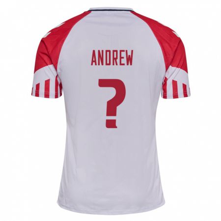 Kandiny Kinder Dänische Tristan Andrew #0 Weiß Auswärtstrikot Trikot 24-26 T-Shirt
