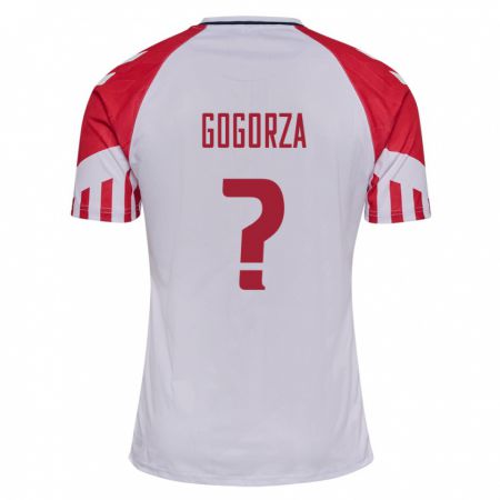 Kandiny Kinder Dänische Mikel Gogorza #0 Weiß Auswärtstrikot Trikot 24-26 T-Shirt