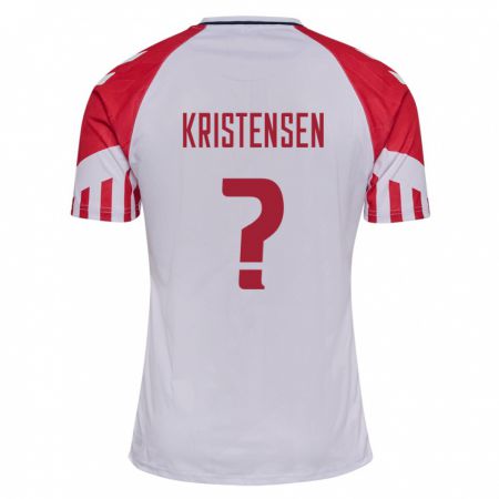 Kandiny Kinder Dänische Mikkel Kristensen #0 Weiß Auswärtstrikot Trikot 24-26 T-Shirt