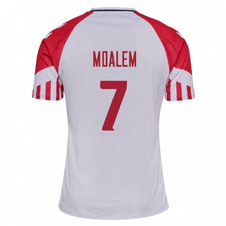Kandiny Kinder Dänische Jonathan Moalem #7 Weiß Auswärtstrikot Trikot 24-26 T-Shirt
