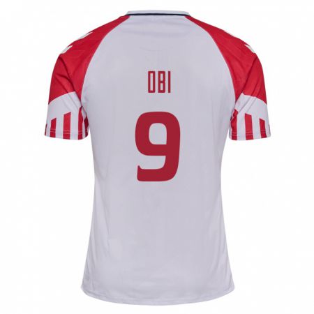 Kandiny Kinder Dänische Chido Obi #9 Weiß Auswärtstrikot Trikot 24-26 T-Shirt