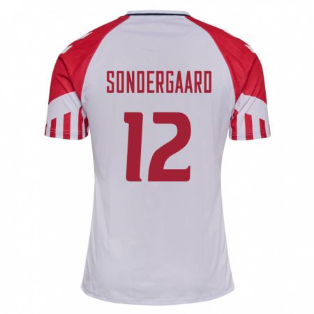 Kandiny Kinder Dänische Philip Söndergaard #12 Weiß Auswärtstrikot Trikot 24-26 T-Shirt