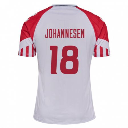Kandiny Kinder Dänische Sofus Johannesen #18 Weiß Auswärtstrikot Trikot 24-26 T-Shirt