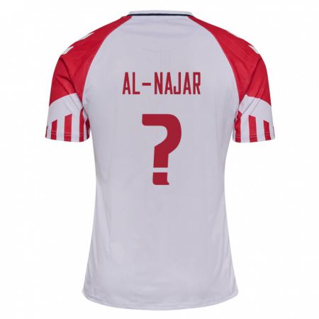 Kandiny Kinder Dänische Ali Al-Najar #0 Weiß Auswärtstrikot Trikot 24-26 T-Shirt