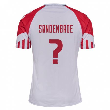 Kandiny Kinder Dänische Andreas Søndenbroe #0 Weiß Auswärtstrikot Trikot 24-26 T-Shirt