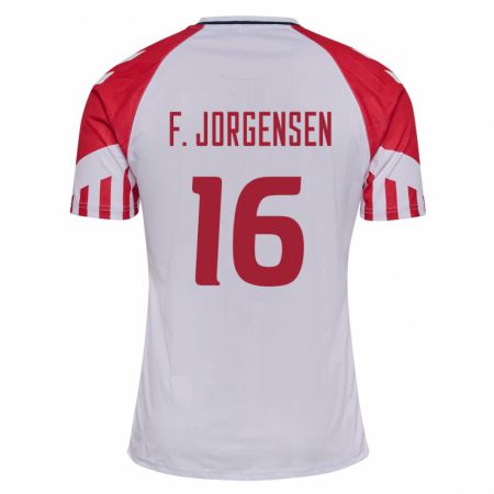 Kandiny Kinder Dänische Filip Jorgensen #16 Weiß Auswärtstrikot Trikot 24-26 T-Shirt