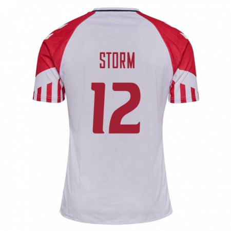 Kandiny Kinder Dänische Tobias Storm #12 Weiß Auswärtstrikot Trikot 24-26 T-Shirt
