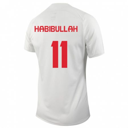 Kandiny Kinder Kanadische Kamron Habibullah #11 Weiß Auswärtstrikot Trikot 24-26 T-Shirt