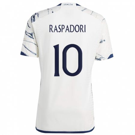 Kandiny Kinder Italienische Giacomo Raspadori #10 Grau Auswärtstrikot Trikot 24-26 T-Shirt