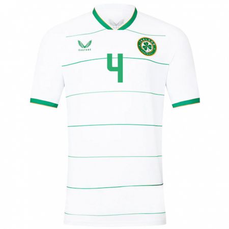 Kandiny Kinder Irische Luca Cailloce #4 Weiß Auswärtstrikot Trikot 24-26 T-Shirt