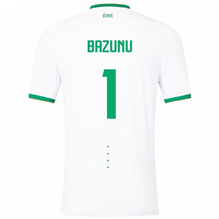 Kandiny Kinder Irische Gavin Bazunu #1 Weiß Auswärtstrikot Trikot 24-26 T-Shirt