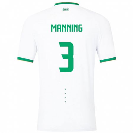 Kandiny Kinder Irische Ryan Manning #3 Weiß Auswärtstrikot Trikot 24-26 T-Shirt