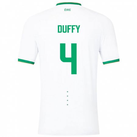 Kandiny Kinder Irische Shane Duffy #4 Weiß Auswärtstrikot Trikot 24-26 T-Shirt