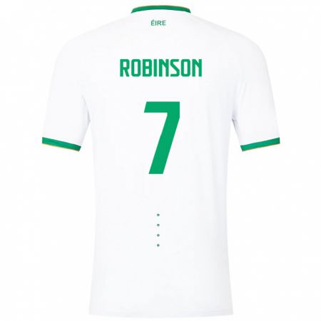 Kandiny Kinder Irische Callum Robinson #7 Weiß Auswärtstrikot Trikot 24-26 T-Shirt