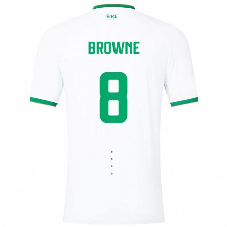 Kandiny Kinder Irische Alan Browne #8 Weiß Auswärtstrikot Trikot 24-26 T-Shirt