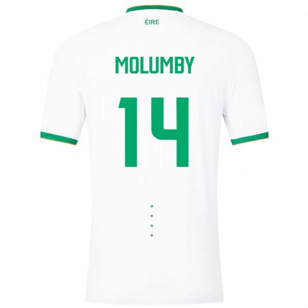 Kandiny Kinder Irische Jayson Molumby #14 Weiß Auswärtstrikot Trikot 24-26 T-Shirt