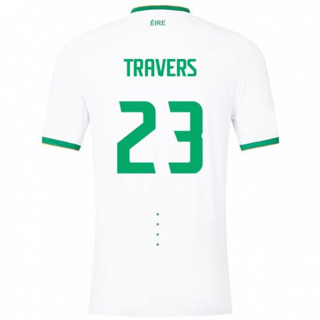 Kandiny Kinder Irische Mark Travers #23 Weiß Auswärtstrikot Trikot 24-26 T-Shirt