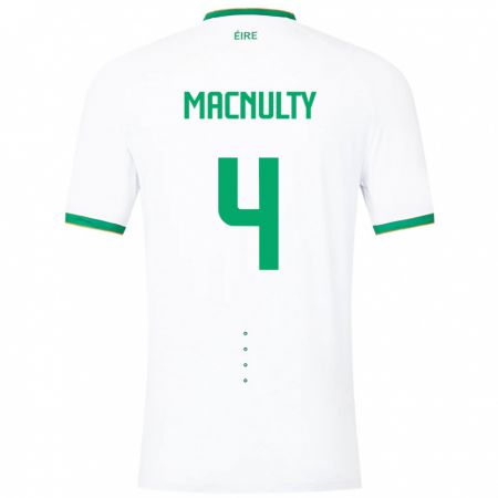 Kandiny Kinder Irische Anselmo García Macnulty #4 Weiß Auswärtstrikot Trikot 24-26 T-Shirt