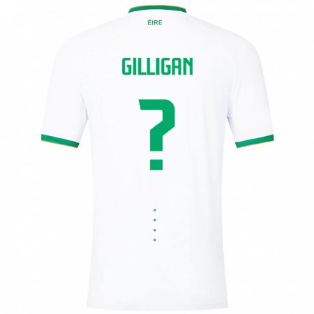 Kandiny Kinder Irische Ciaran Gilligan #0 Weiß Auswärtstrikot Trikot 24-26 T-Shirt