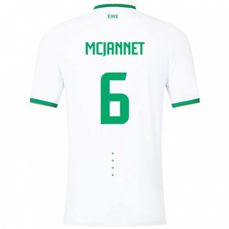 Kandiny Kinder Irische Ed Mcjannet #6 Weiß Auswärtstrikot Trikot 24-26 T-Shirt