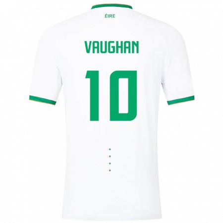 Kandiny Kinder Irische Harry Vaughan #10 Weiß Auswärtstrikot Trikot 24-26 T-Shirt