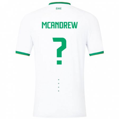 Kandiny Kinder Irische Niall Mcandrew #0 Weiß Auswärtstrikot Trikot 24-26 T-Shirt